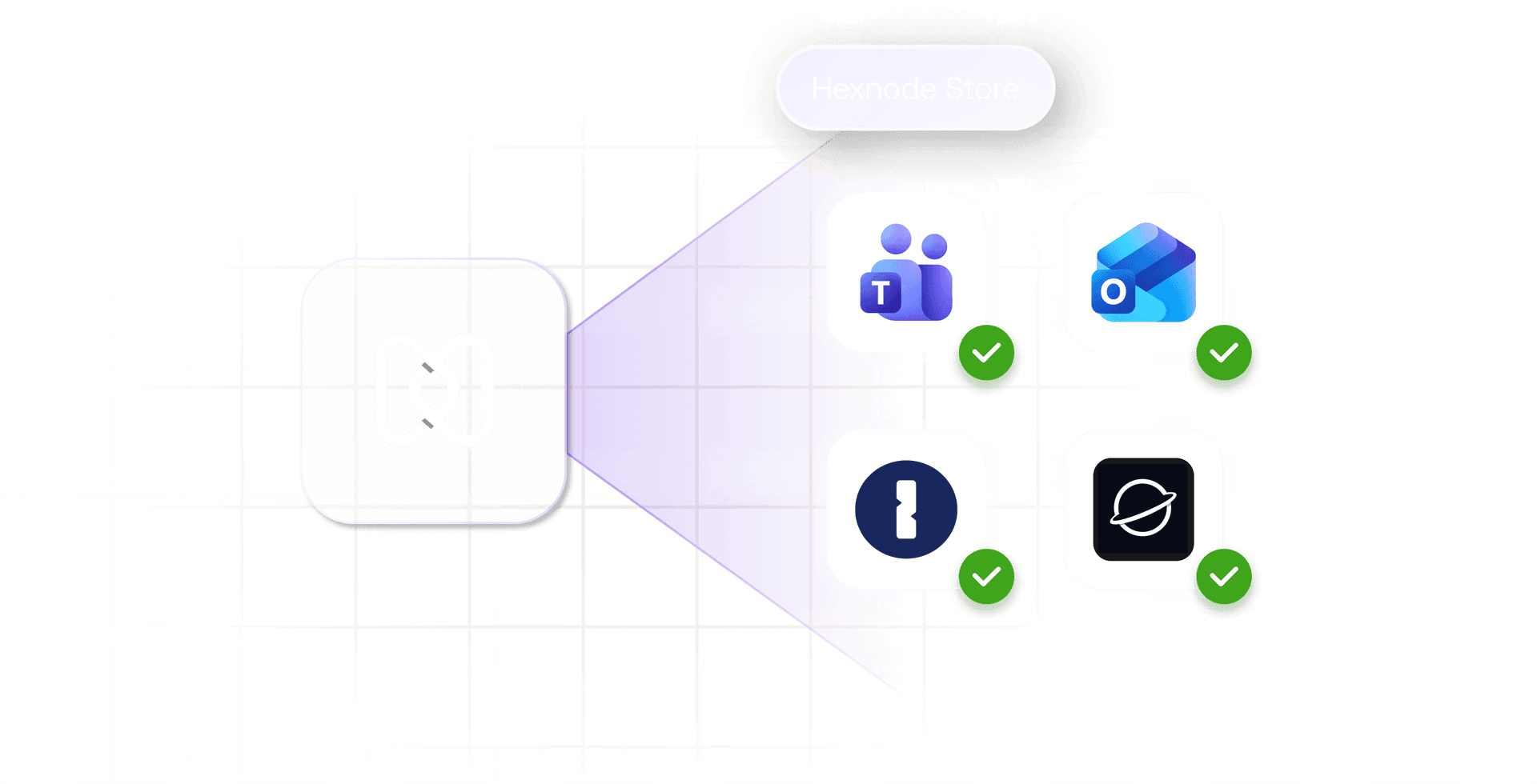 Curated mobile app catalog displaying approved applications, representing organized and role-based app access.