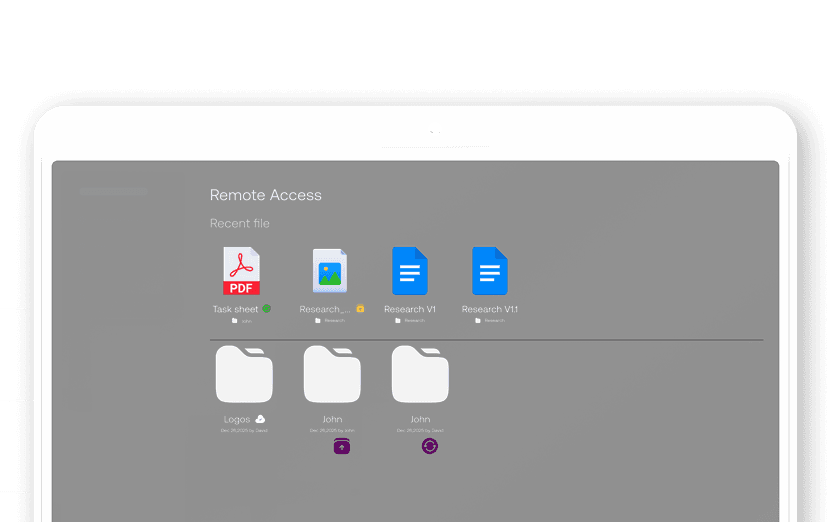 A centralized file interface displaying multiple document versions, representing controlled enterprise file storage.
