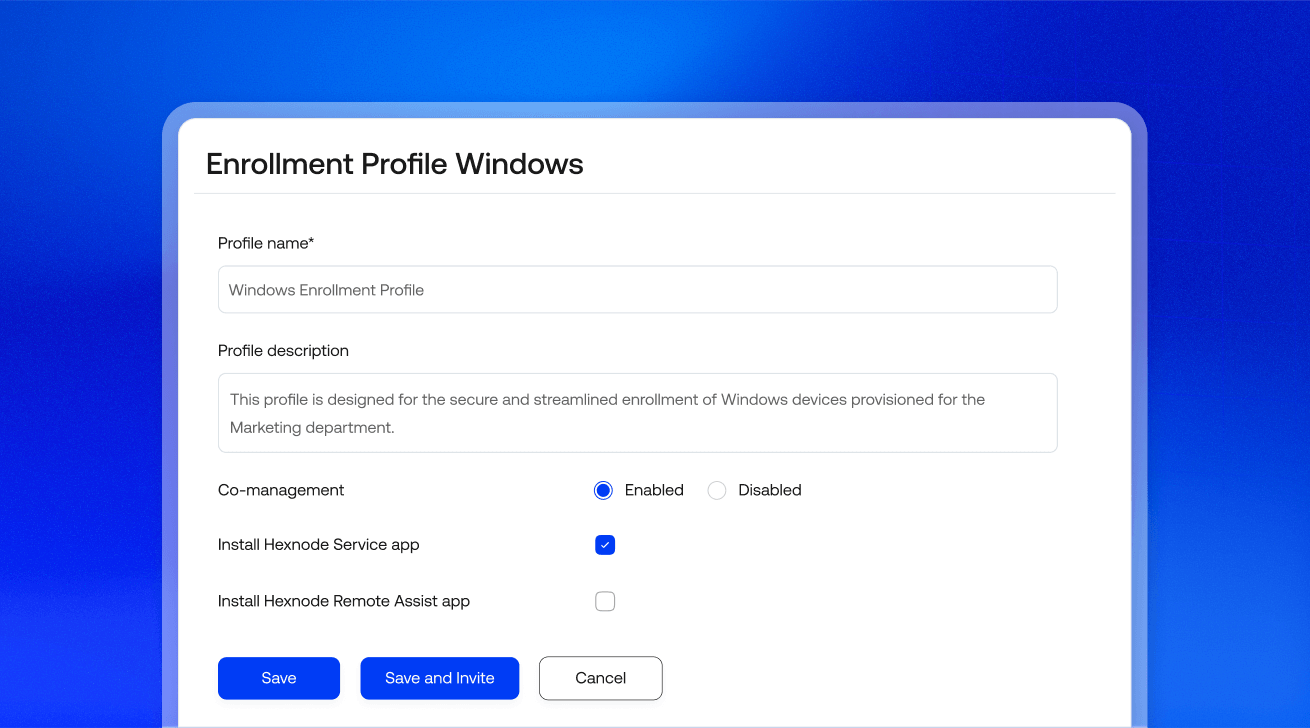 Enrollment profiles for Windows