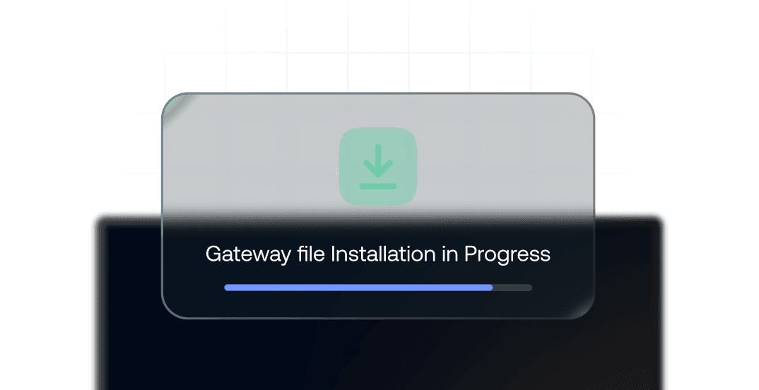 Interface showing Hexnode Gateway installation progress during device migration.