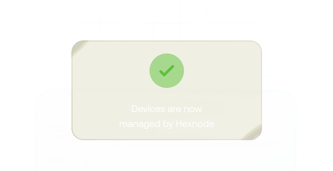 Confirmation screen indicating devices are now managed by Hexnode after migration.