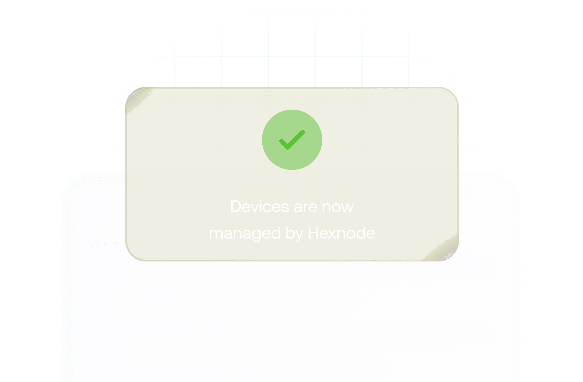 Confirmation screen indicating devices are now managed by Hexnode after migration.