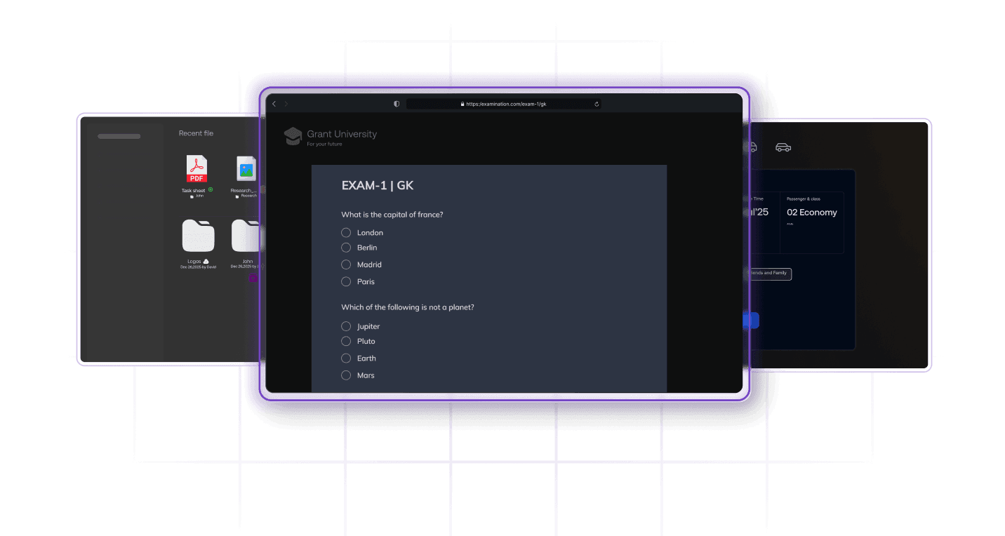 Multiple monitors being accessed remotely by the administrator.