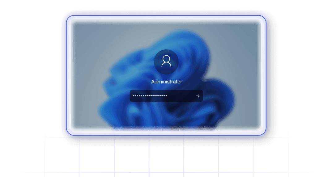 A windows login screen that’s being remotely accessed.